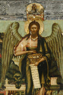 Икона «Святой Иоанн Предтеча  - Ангел пустыни со сценами жития»